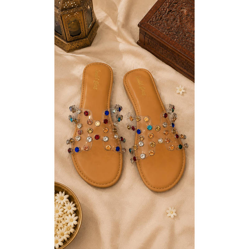 Sandal Stories Women Multi-Color Diamond Dew Flats (EURO 36)