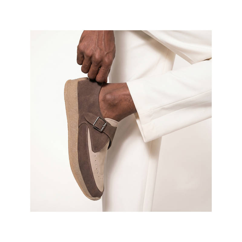 Monkstory Men Escape Monk Hybrid Sneakers - Brown and Beige (UK 8)