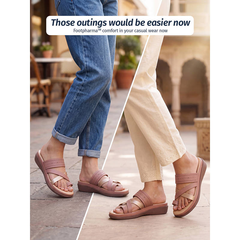Yoho Women Pink Toe Ring Sandals (UK 4)