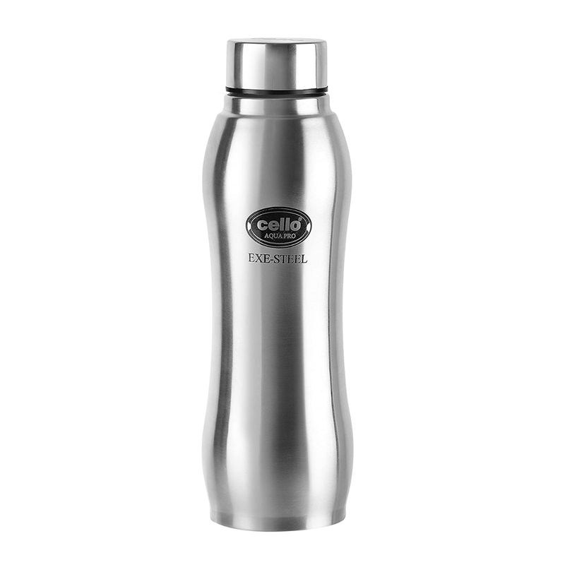 Buy CELLO Aqua Pro Stainless Steel Water Bottle 1000 Ml Silver Online