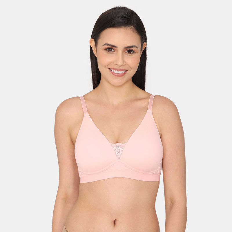 Buy Women's Zivame Pink Solid Basics Padded Wired 3/4th