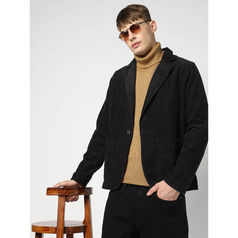 GAP Black Men's Notch Collar Corduroy Jacket (XS)