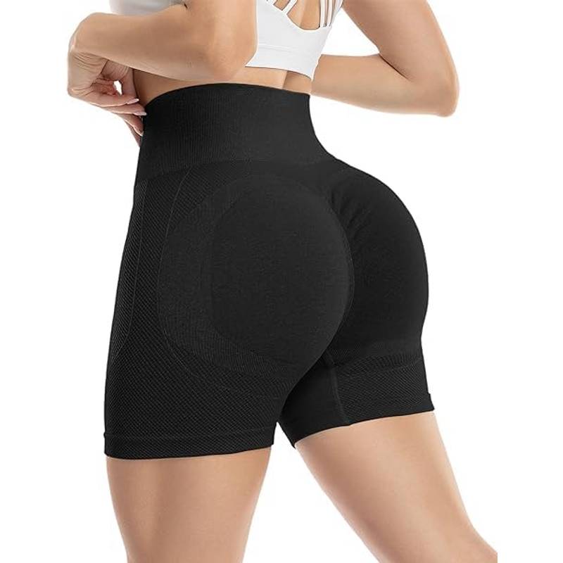 BRACHY Yoga Shorts Spandex Shapewear High Waisted Booty Scrunch Workout Shorts (M) (M)