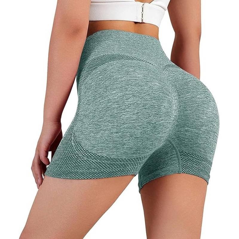 BRACHY Yoga Shorts Spandex Shapewear High Waisted Booty Scrunch Workout Shorts (M) (M)