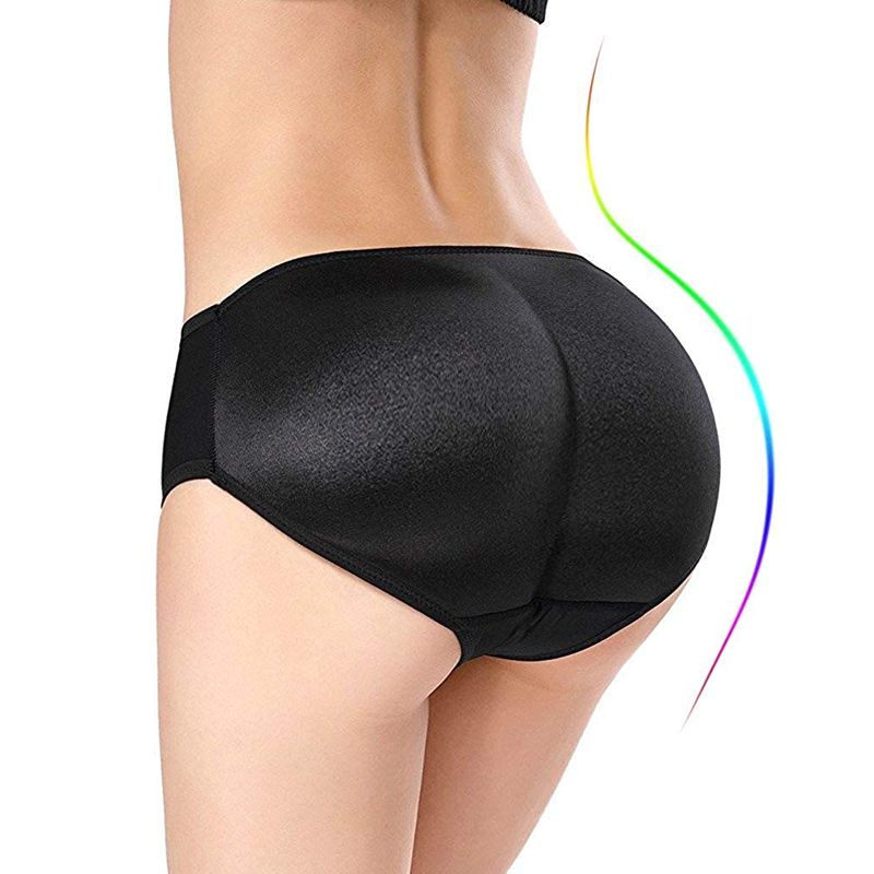BRACHY Nylon and Spandex Padded Butt Lifter Panty (Black) (M) (M)