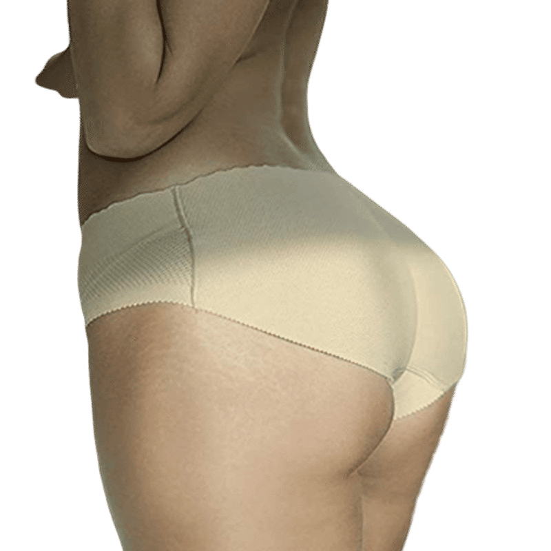 BRACHY Nylon and Spandex Padded Butt Lifter Panty (Beige) (S) (S)