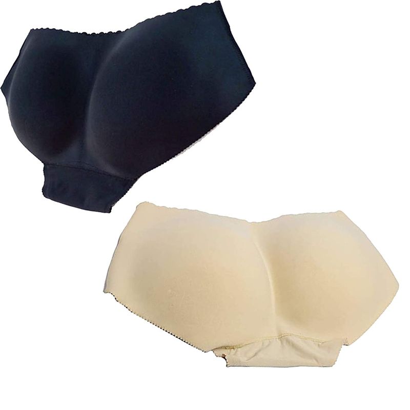 BRACHY Nylon and Spandex Padded Butt Lifter Panty (Pack of 2) (M) (M)