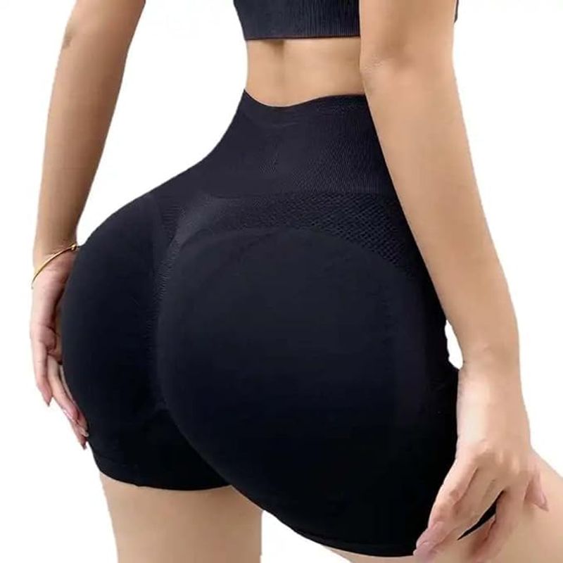 BRACHY Body Shaping Butt Lifting Underwear High Waist Hip Pad Enhancer Shorts Black (L) (L)