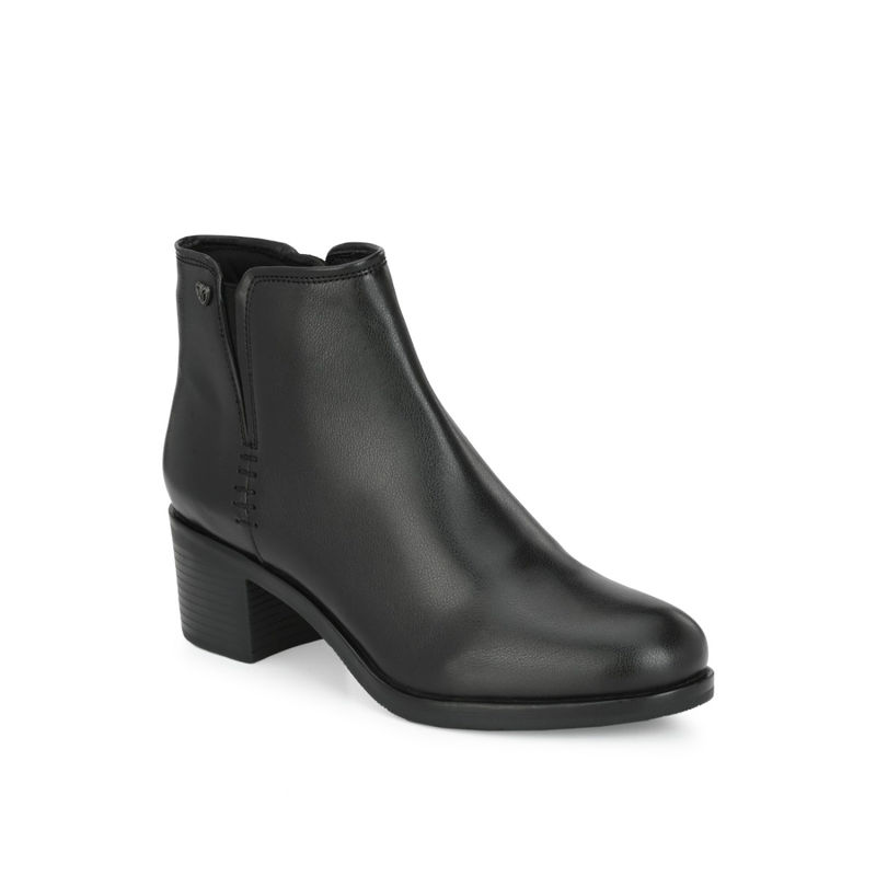 Delize Women's Black Solid Ankle Boots (EURO 37)