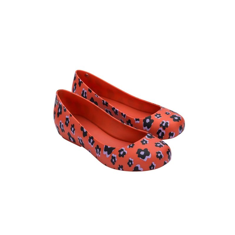 Melissa Dora Ad Printed Red Ballerinas UK 3