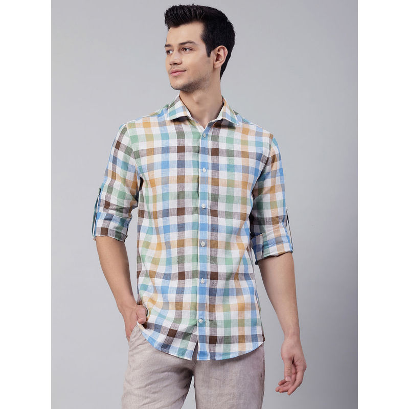 HARSAM Mens Check Regular Shirts In Multi-Color (S)