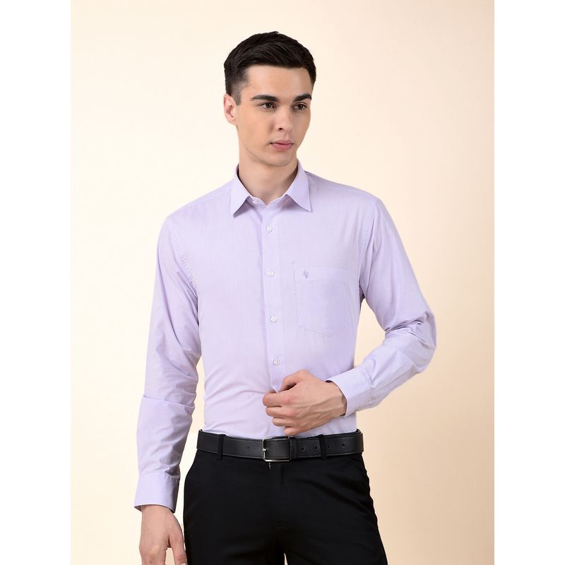 Cantabil Men Lavender Polycotton Solid Formal Shirt (38)