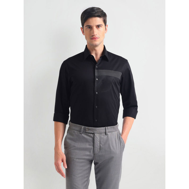 Arrow Newyork Black Pure Cotton Slim Fit Shirt (40)