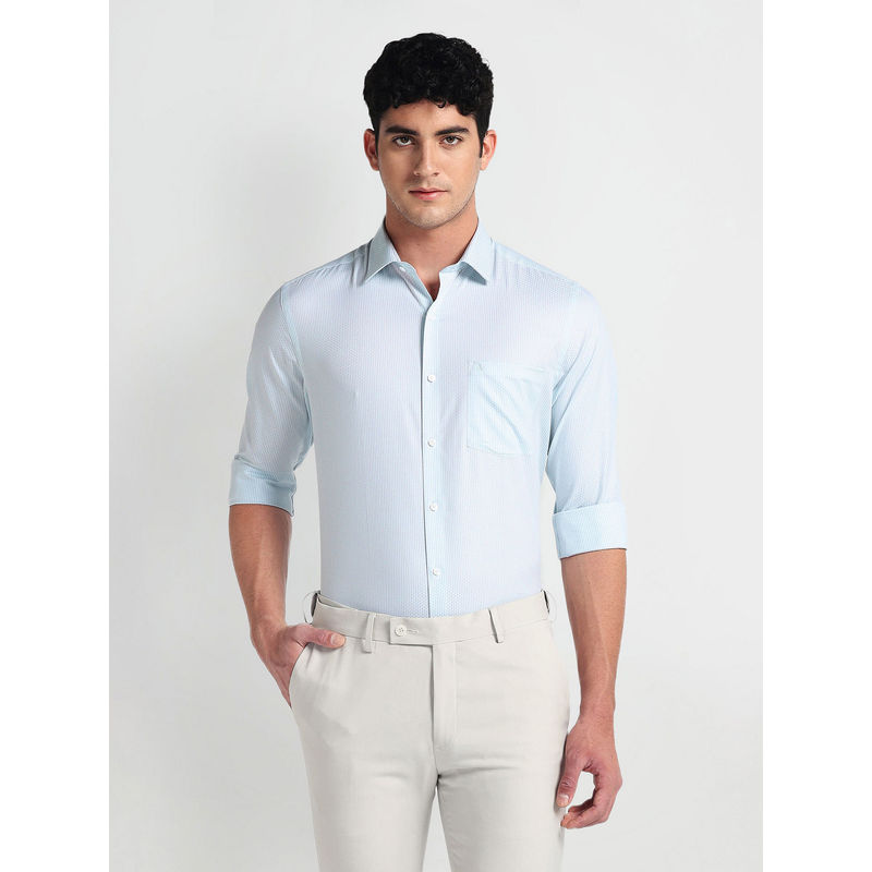 Buy Arrow Aqua Regular Fit Cotton Blend Shirt Online