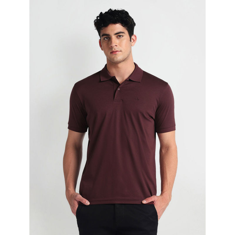 Arrow Wine Regular Fit Cotton Polo T-Shirt (M)