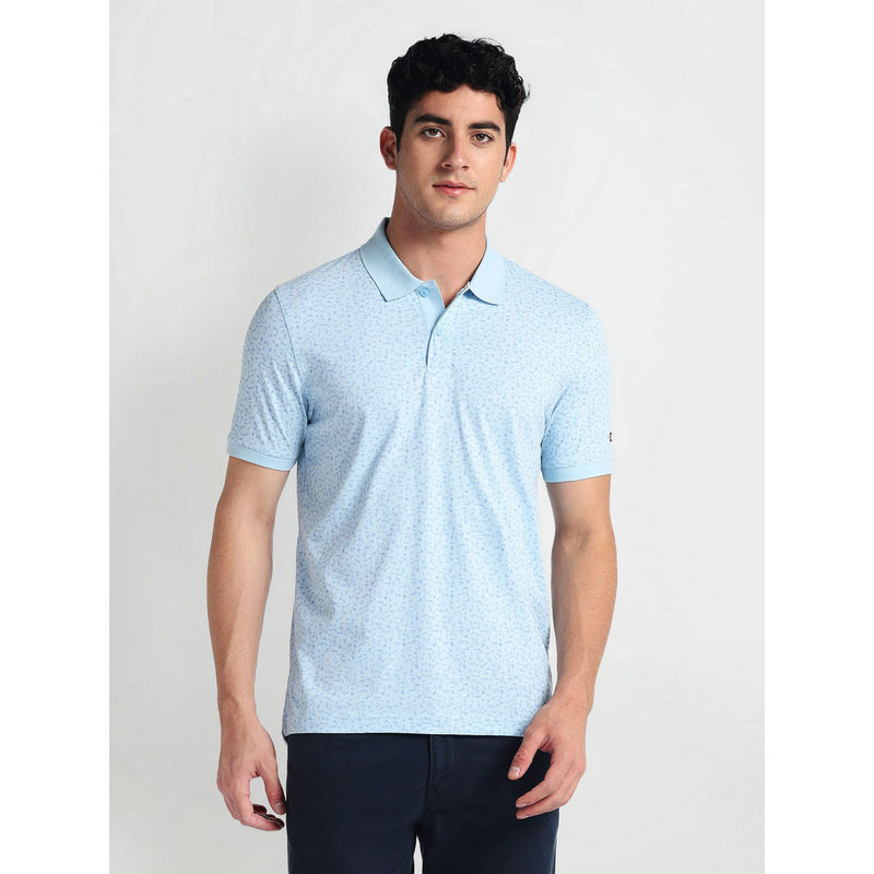 Arrow Sports Blue Pure Cotton Tropical Polo T-Shirt (M)