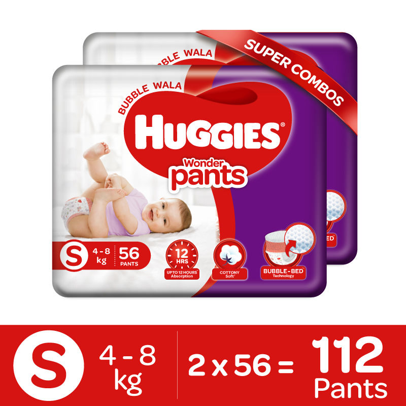 Huggies Wonder Pants - Small Size Diapers Combo - Pack Of 2