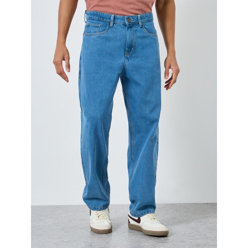 Styli Mens Loose Fit Retro Style Acid Wash Jeans (30)