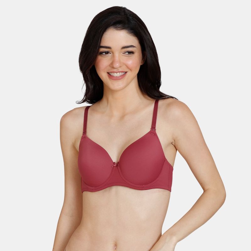 Zivame Women’s Wire-Free Lightly Padded Bra – 3/4 Coverage, Nylon Elastane, Beige, Size 36D - View #3