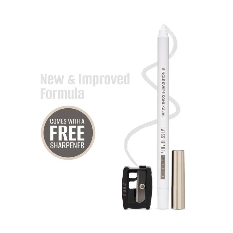 Swiss Beauty Select Single Swipe Kohl Kajal + Free Sharpener - 03 Pure White