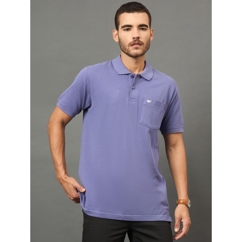Club York Men Purple Polo neck T-Shirt (XL)