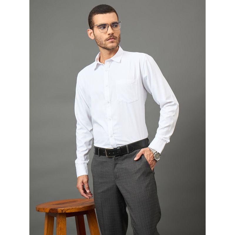 Club York Men White collar neck Shirt (XL)