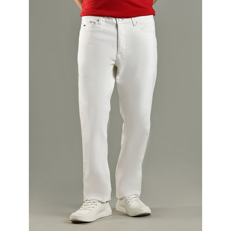 Tommy Hilfiger White Slim Fit Mid Rise Jeans (30)