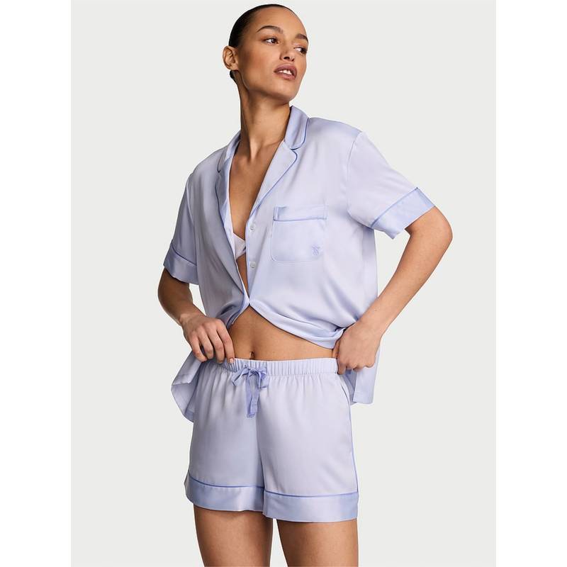 Victoria's Secret Signature Satin Shirt with Shorts (S)