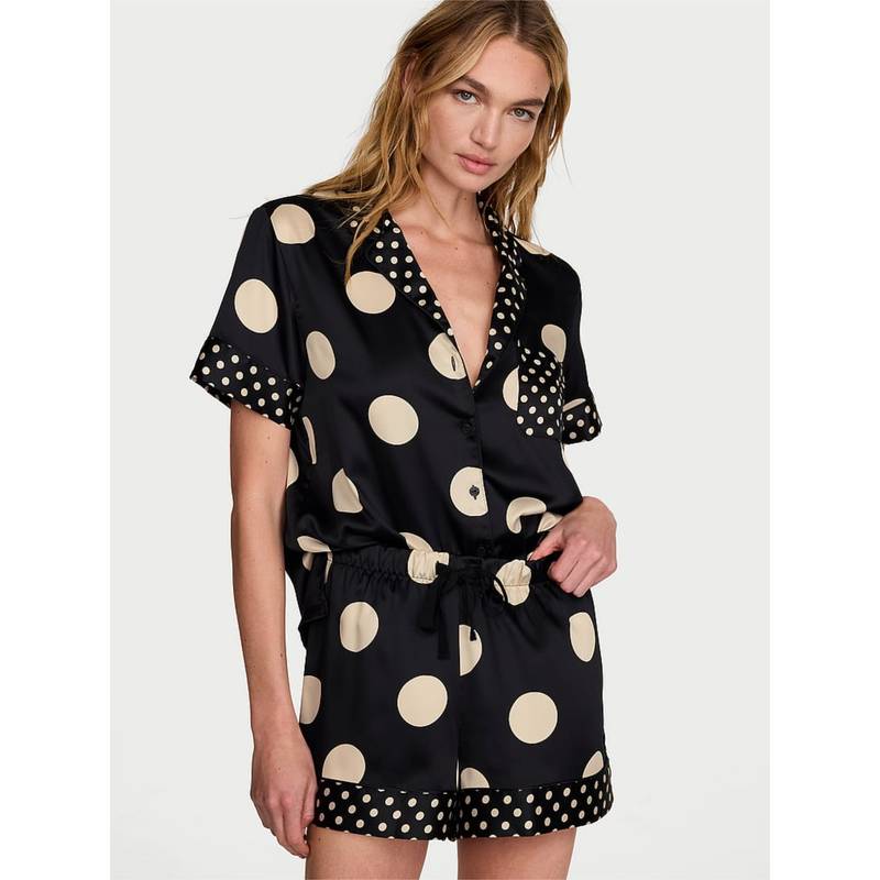 Victoria's Secret Signature Satin Shirt with Shorts (M)
