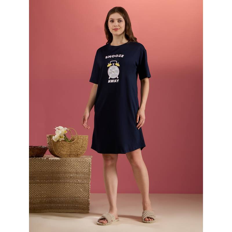 Bedtime Story Snooze Navy Night Dress (S)