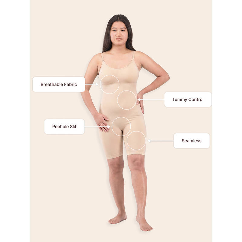 Velomora Curvy Confidence Shapewear Beige Seamless Everyday Body Shaping (S-M)