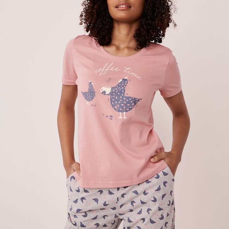 La Vie En Rose Cotton Crew Neck T-shirt (XS)