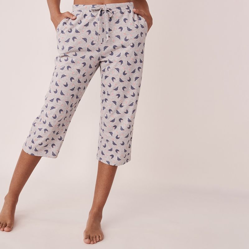 La Vie En Rose Cotton Straight Leg Capri (S)