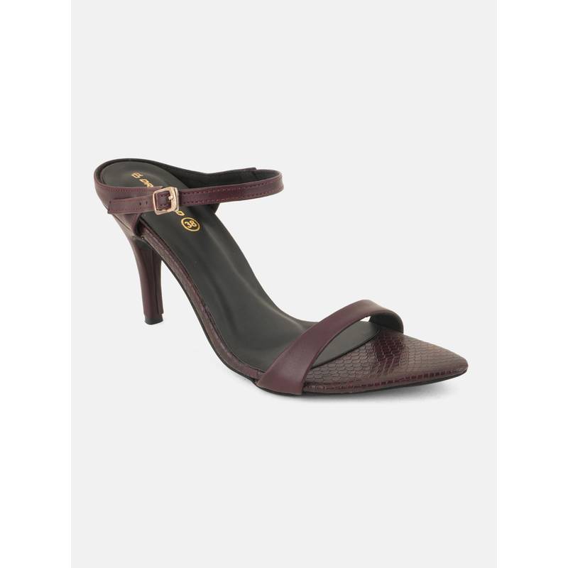 Drop Bold Solid Pointed Toe Stilettos Heels - Maroon (EURO 36)