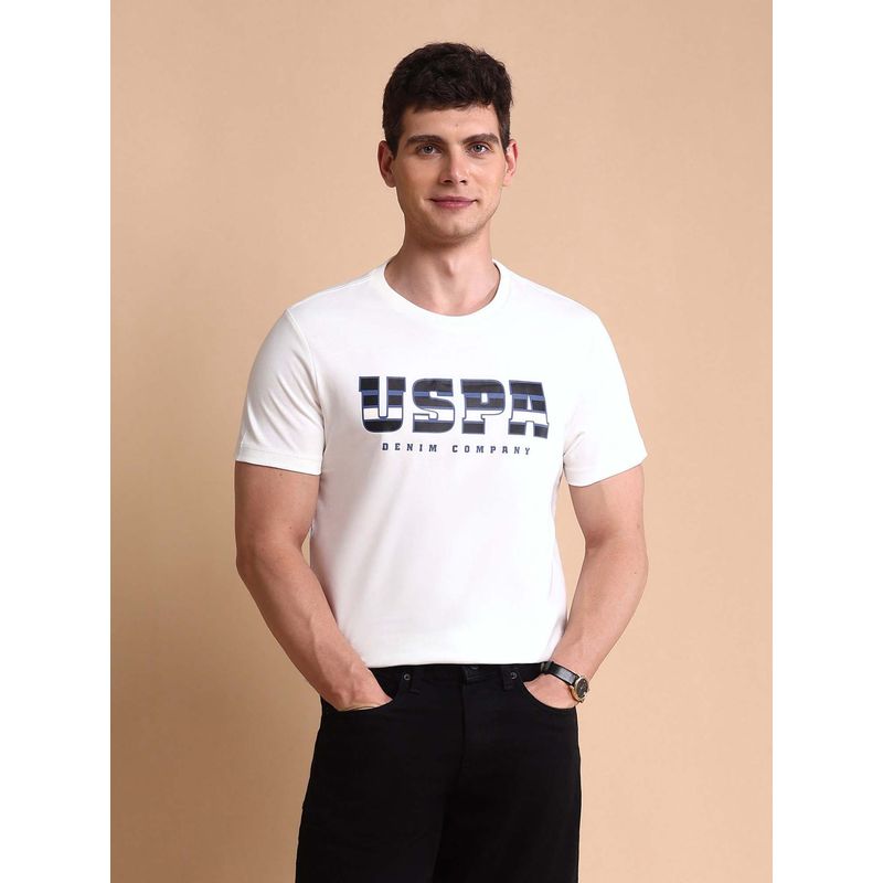 U.S. Polo Assn. Denim Co. White Mens Brand Muscle Fit T-Shirt (2XL)