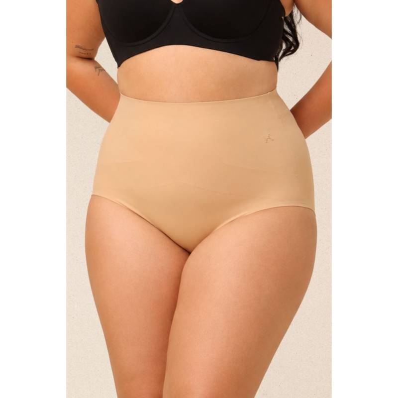 Krvvy All Day Control High Waist Seamless Tummy Compression Shapewear Beige (S-M)
