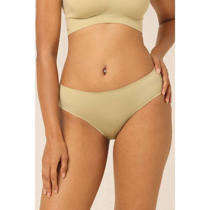 Krvvy Low Rise Seamless Bikini Briefs for Women (S-M)