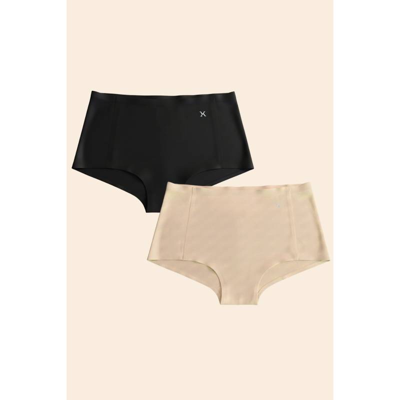 Krvvy Seamless High Coverage Lightweight & Breathable Boyshorts Multi-Color (Pack of 2) (L-XL)