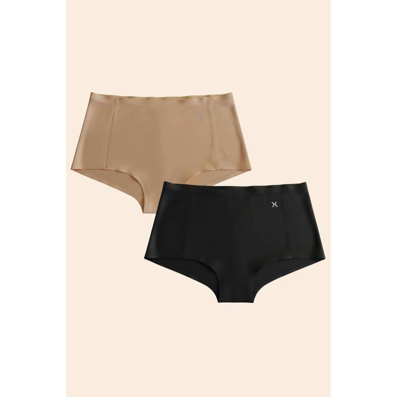 Krvvy Seamless High Coverage Lightweight & Breathable Boyshorts Multi-Color (Pack of 2) (4XL-5XL)