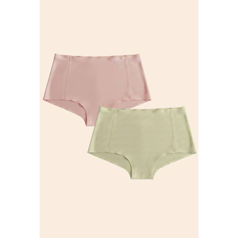 Krvvy Seamless High Coverage Lightweight & Breathable Boyshorts Multi-Color (Pack of 2) (L-XL)