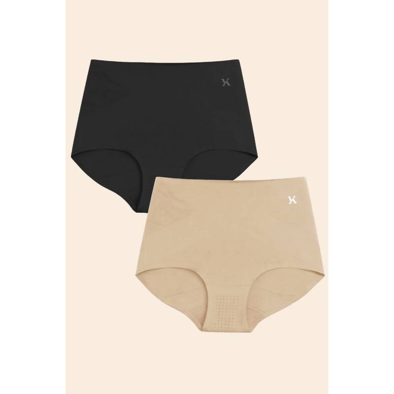 Krvvy High Rise Seamless Shaping Briefs Multi-Color (Pack of 2) (2XL)