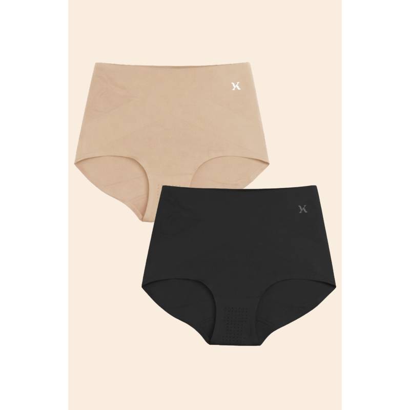 Krvvy High Rise Seamless Shaping Briefs Multi-Color (Pack of 2) (L)