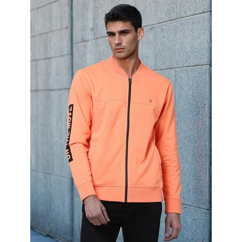 Lee Men Orange Solid Sweatshirt (L)