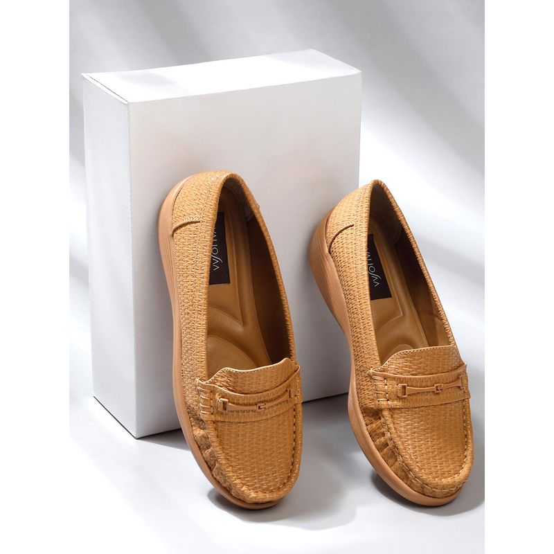 VALIOSAA Tan Casual Slip On Loafers (EURO 36)
