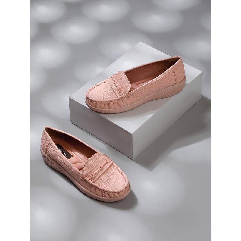 VALIOSAA Pink Casual Slip On Loafers (EURO 36)