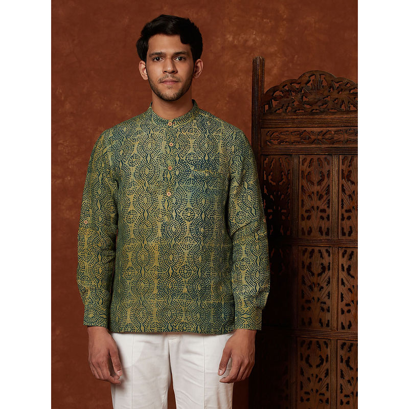 Fabindia Linen Slim Fit Kurta Shirt (S)