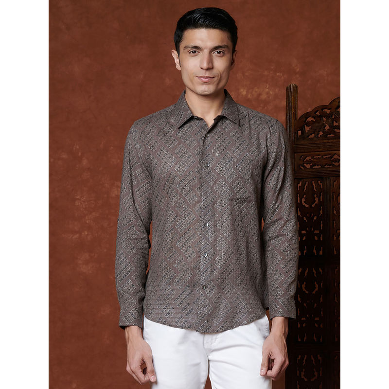 Fabindia Cotton Dobby Slim Fit Shirt (XS)