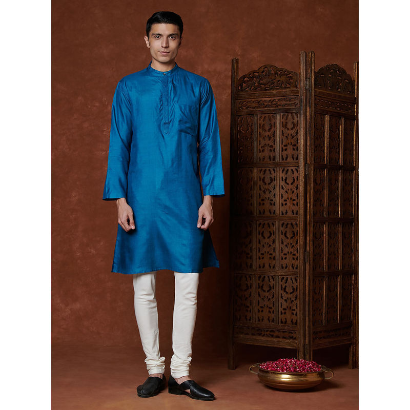 Fabindia Silk Tussar Placket Detail Long Kurta (XS)