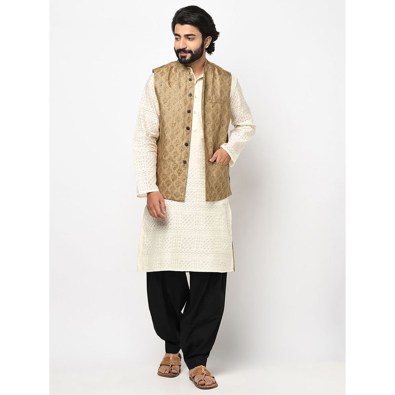 Buy Fabindia Viscose Tussar Kosi Nehru Jacket Online