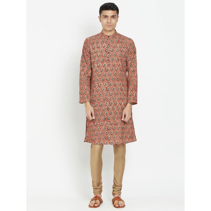 Fabindia Cotton Multi Printed Men Kurta (XS)